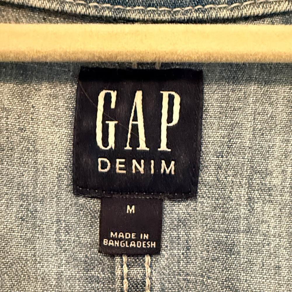 GAP Light Blue Denim Utility Jumpsuit with Drawstring - Picture 2 of 3